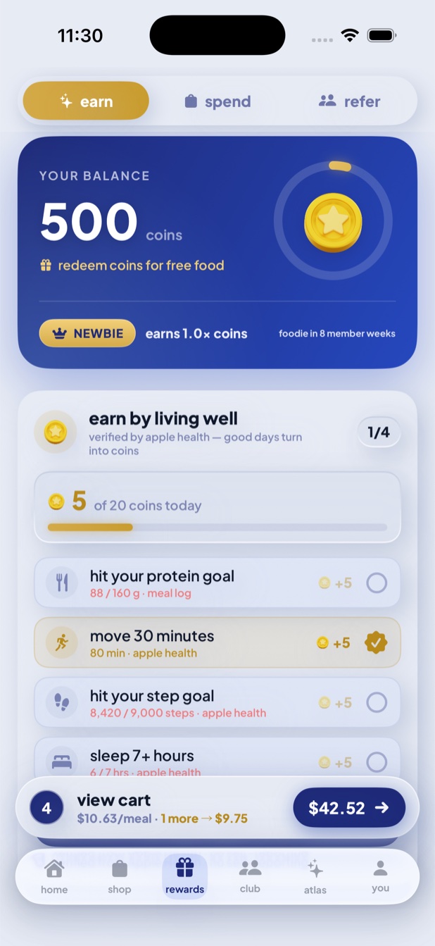 the tandoco app — earn free food for healthy habits
