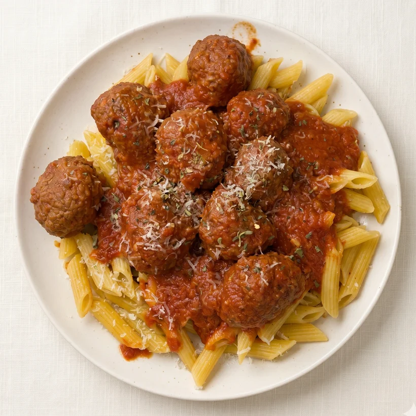 beef and sausage meatballs with 52g of protein, a high-protein prepared meal delivered across the twin cities