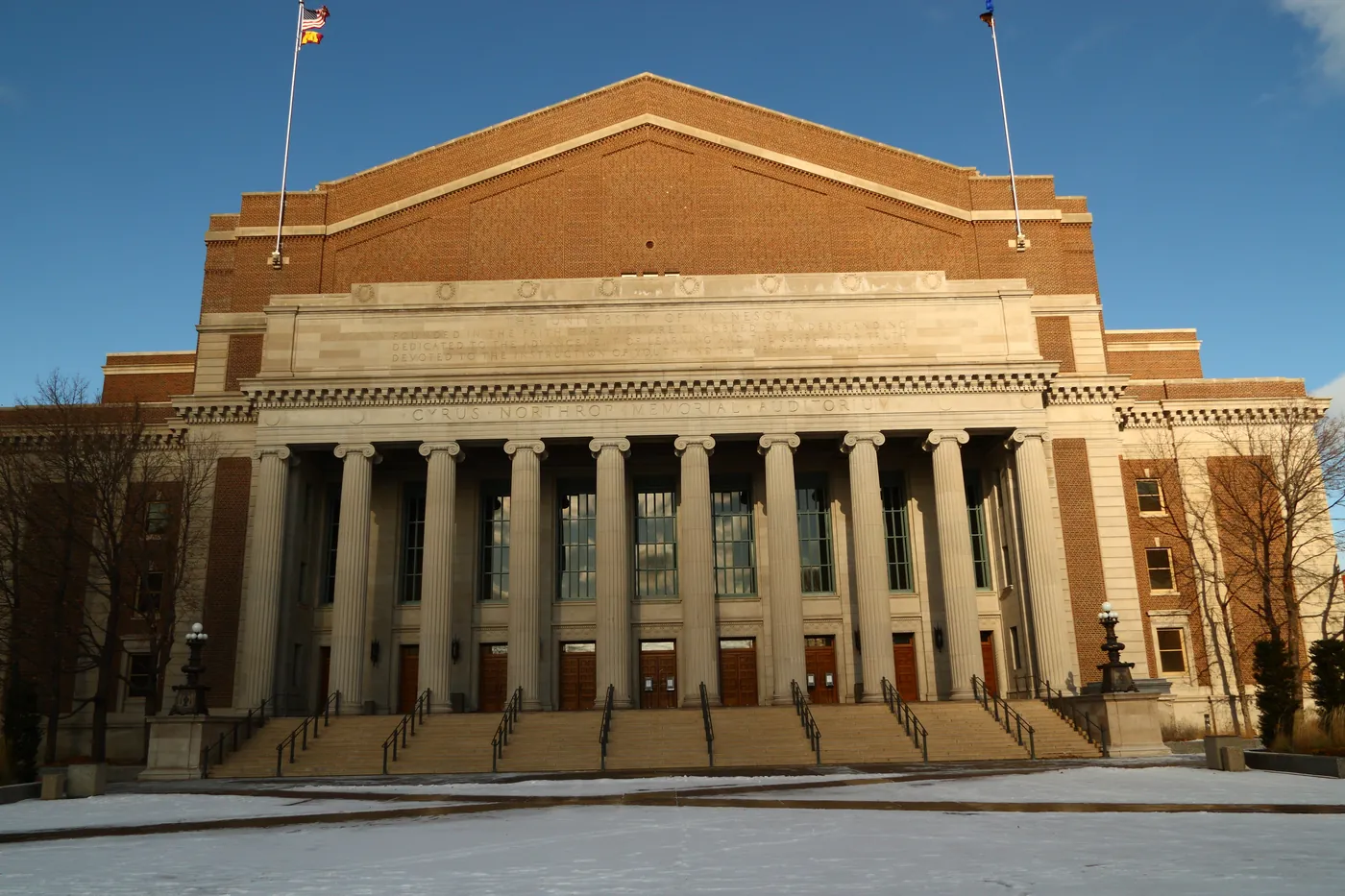 northrop auditorium on the university of minnesota campus, minneapolis