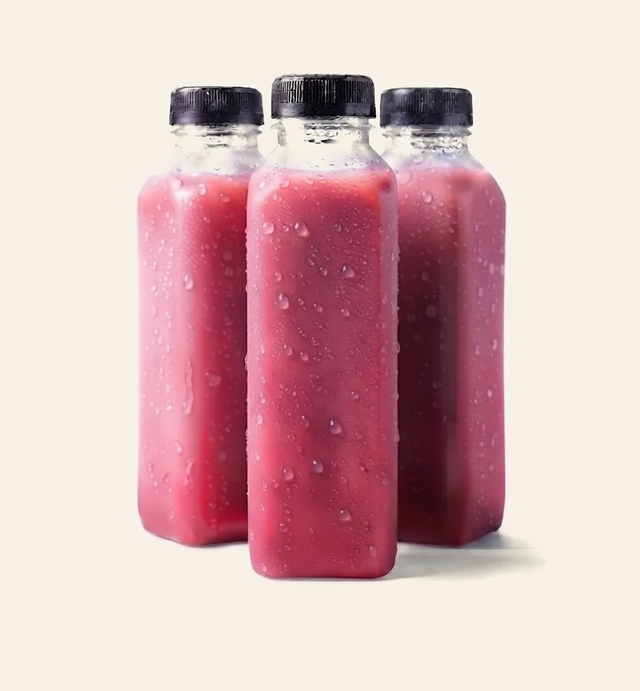 first crush strawberry protein juice bottles from tandoco, minneapolis