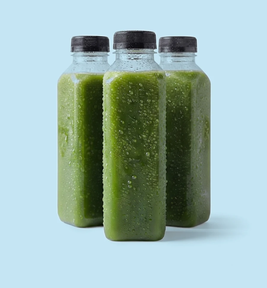green flag green juice bottles, blended cold in minneapolis