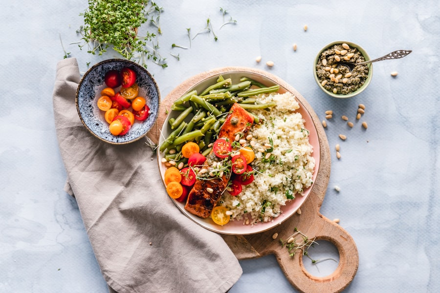 a fresh, protein-packed grain bowl — the kind of meal your order helps fund for a neighbor