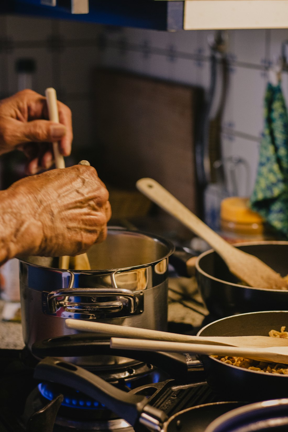 a grandmother cooking in her kitchen