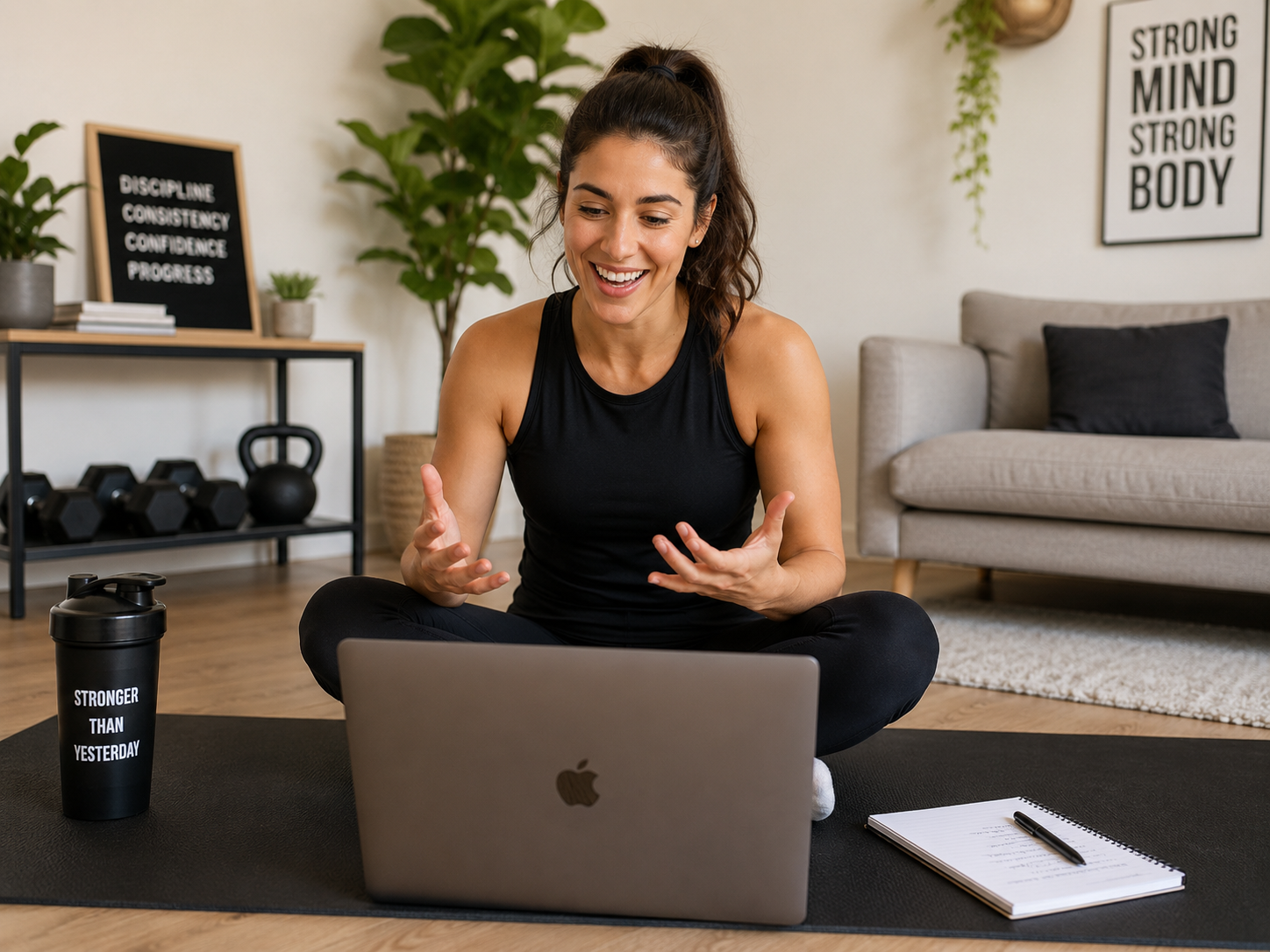 a personal trainer coaching a client